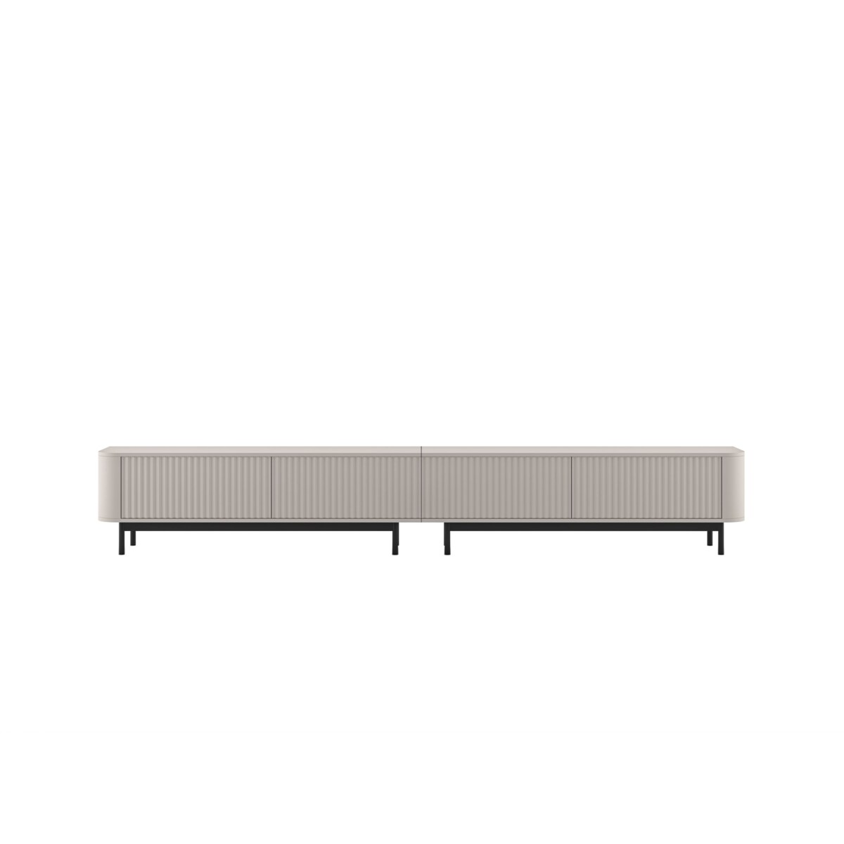 Szafka RTV Komoda RTV 280 cm Glamour Kaszmir Mat Czarny Stelaż