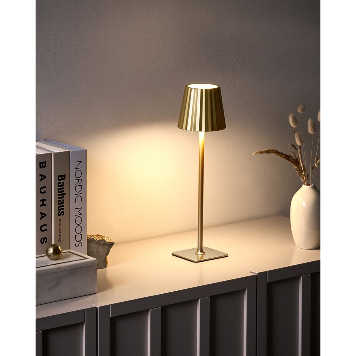 Bezprzewodowa lampa stołowa LED ABARO Metal Złoty