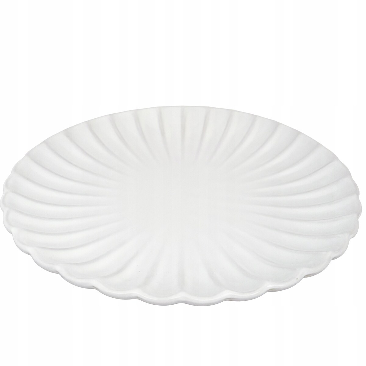 TALERZ DESEROWY BIAŁY 21CM CERAMICZNY OKRĄGŁY SERWIS NA SZTUKI DO CIAST