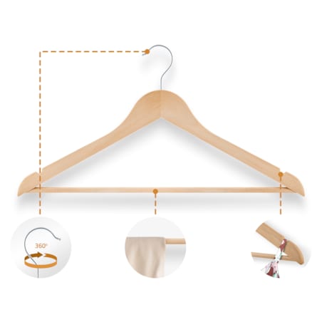 Wieszaki drewniane na ubrania do szafy 30szt wieszak Massido