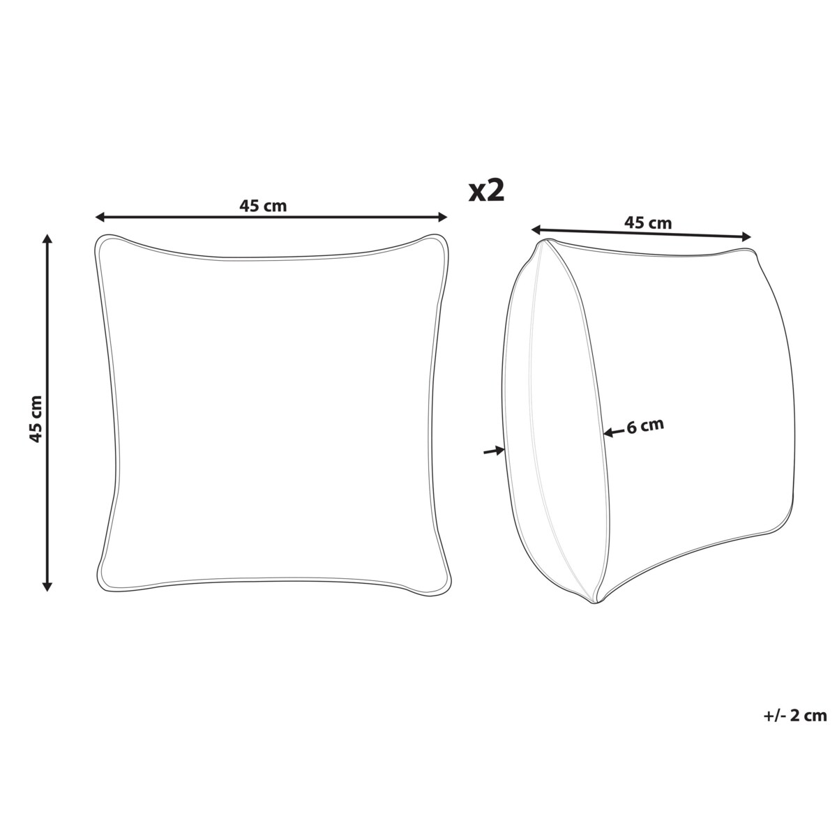 2 bawełniane poduszki dekoracyjne z motywem ptaków 45 x 45 cm białe DILLENIA