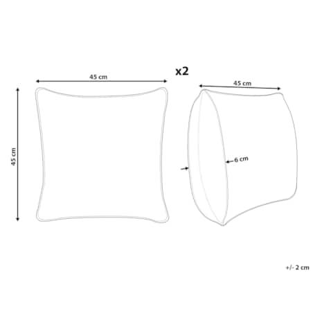 2 bawełniane poduszki dekoracyjne z motywem ptaków 45 x 45 cm białe DILLENIA