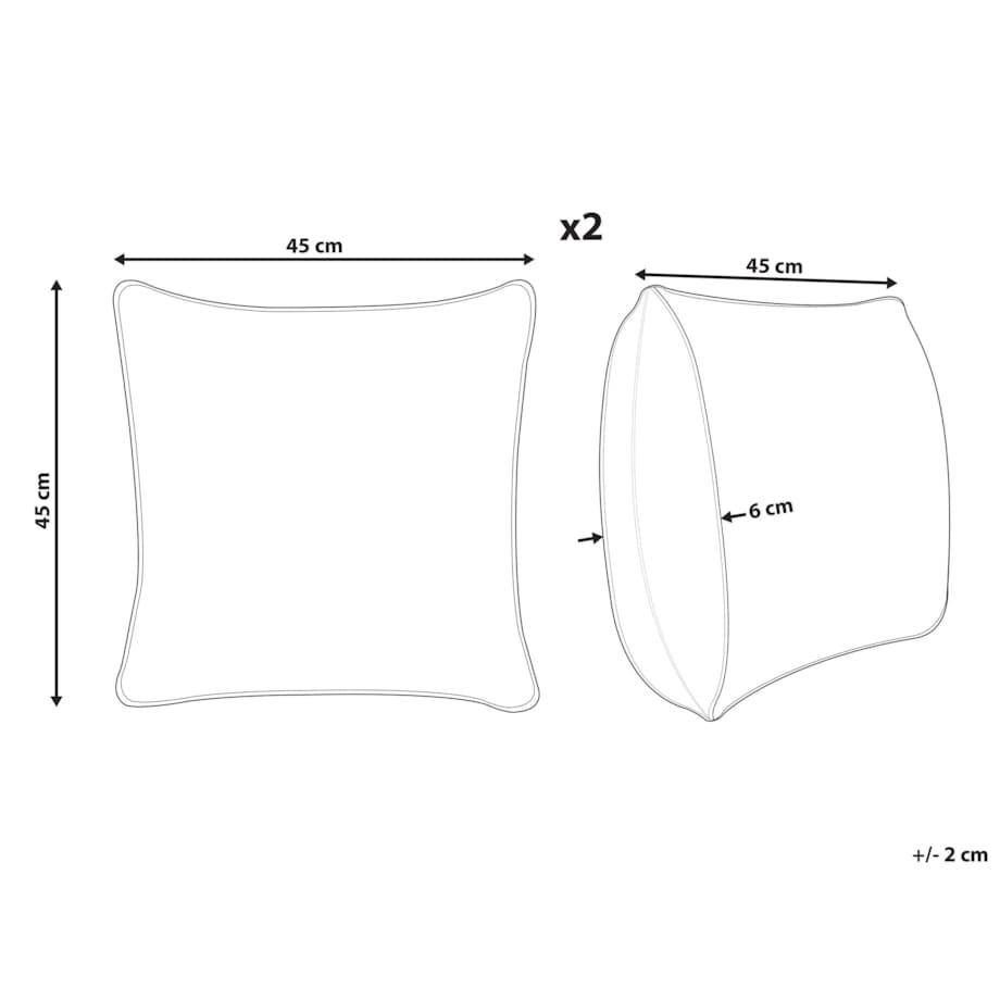 2 bawełniane poduszki dekoracyjne z motywem ptaków 45 x 45 cm białe DILLENIA