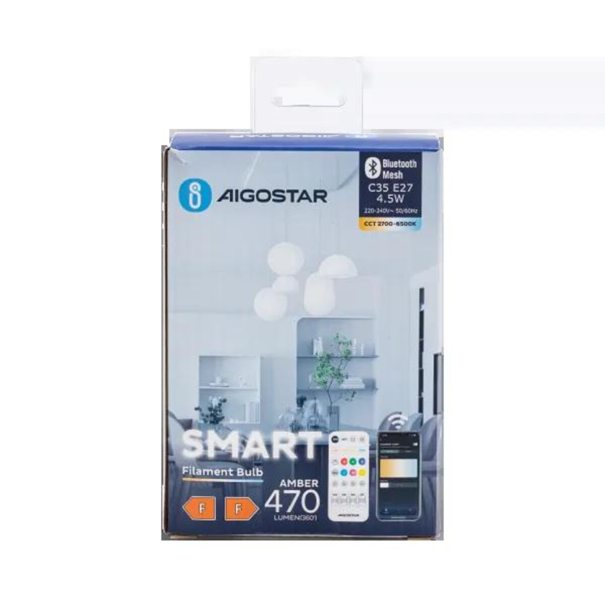 inteligentna żarówka bluetooth mesh c35 4.5w 2 szt. ,z pilotem