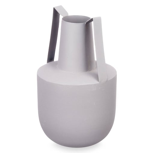 Wazon metalowy w pastelowym kolorze z uchwytami, 21 cm