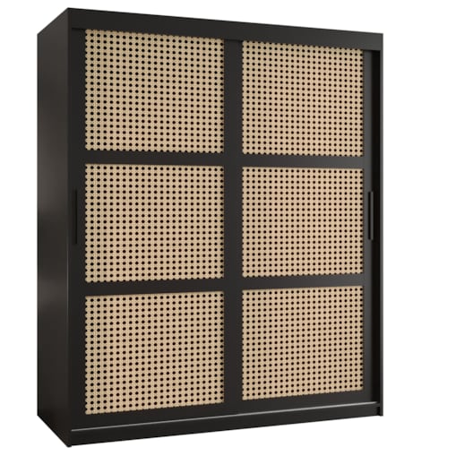 Szafa przesuwna Garderoba PLECIONKA WIEDEŃSKA 150 czarny