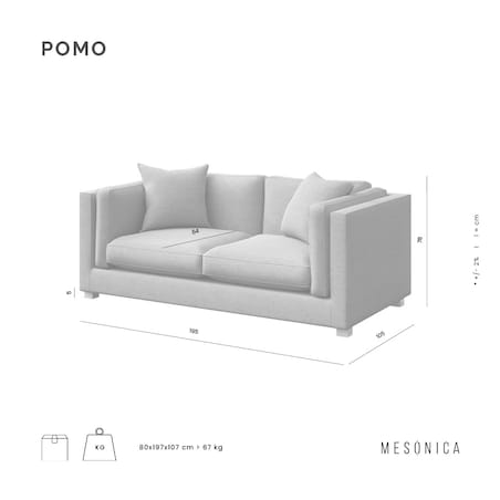Pomo sofa 2 osobowa Zielony
