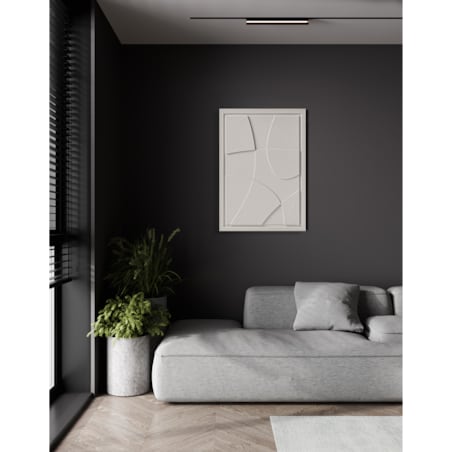 Obraz 3D 50x70cm Abstract I – Dekoracja Ścienna z Tynku Naturalnego, Natural Cream Minimalistyczny Relief