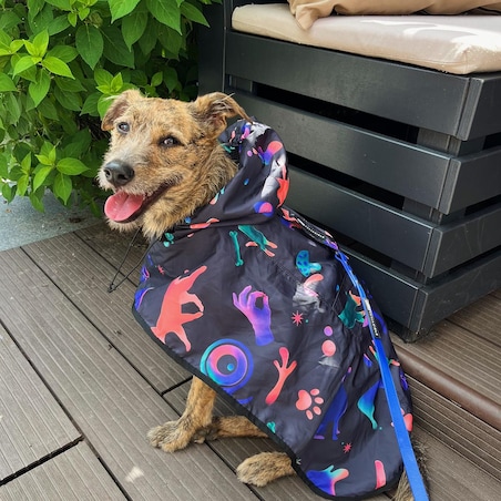 Płaszcz przeciwdeszczowy dla psa Psychodelia - Rozmiar: M