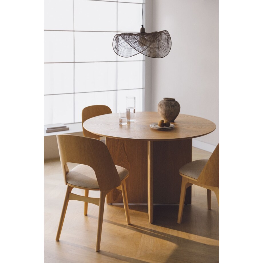 Okrągły stół jadalniany z MDF Ø120 cm Saonara naturalny