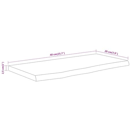 vidaXL Półka ścienna, 40x20x2,5 cm, drewno akacjowe, naturalna krawędź
