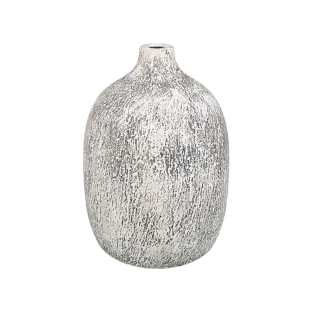 Wazon na kwiaty z terakoty 36 cm szaro - biały VIGO