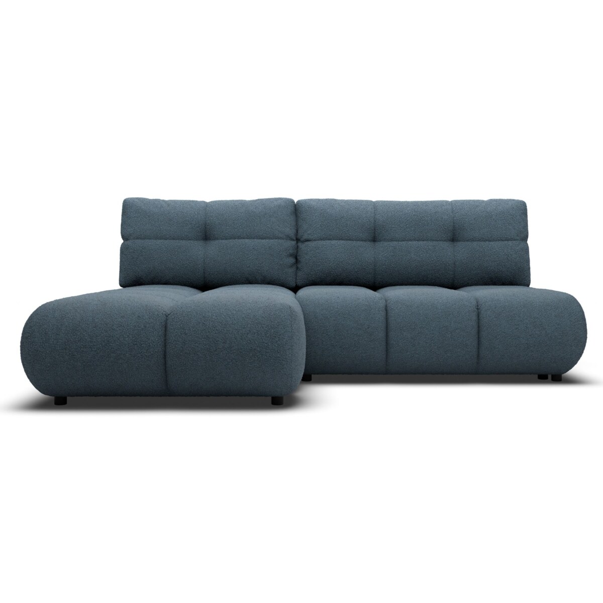 Pikowany Narożnik MILA rozkładany bez boczków lewy ciemnoniebieski