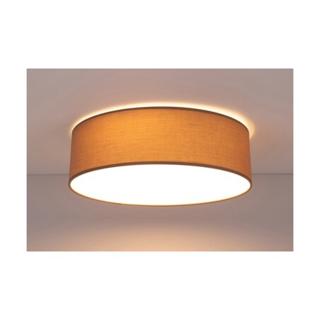 Lampa Sufitowa BRITOP Lighting 1xLED 18W Klasyczna Brązowa Tkanina, Polski Producent, 1 szt.