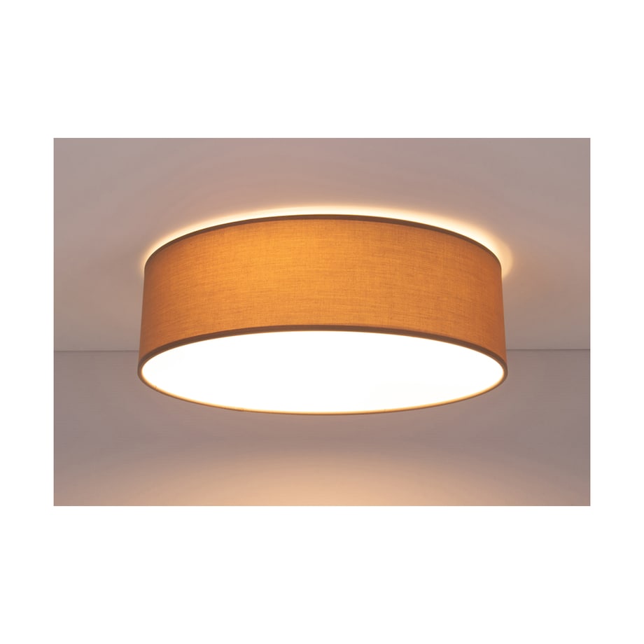 Lampa Sufitowa BRITOP Lighting 1xLED 18W Klasyczna Brązowa Tkanina, Polski Producent, 1 szt.