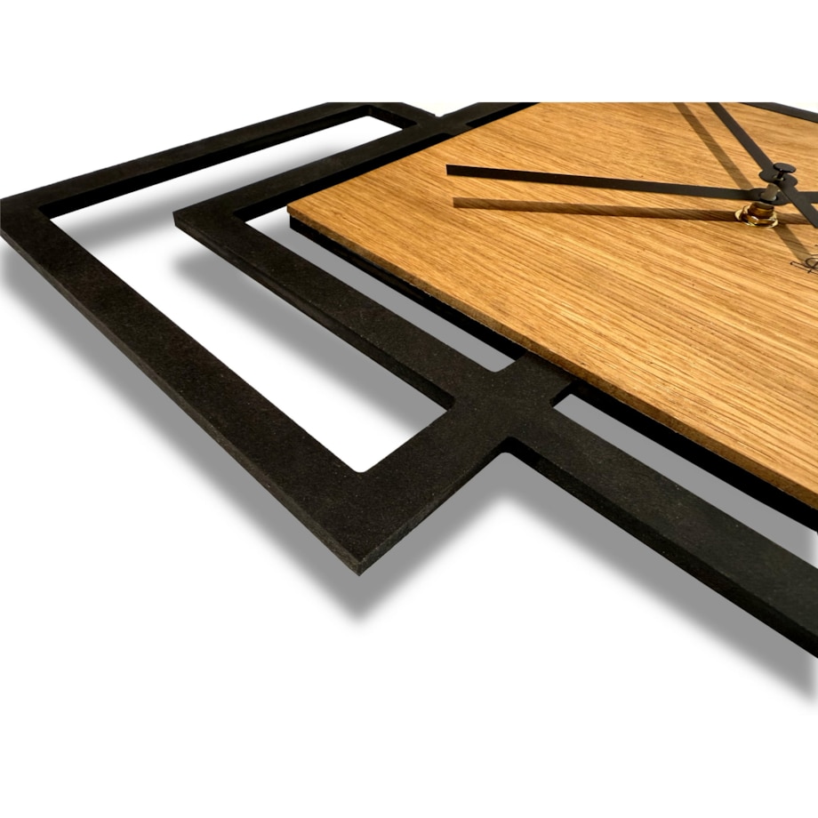 Zegar ścienny Squares 40cm czarny drewniany