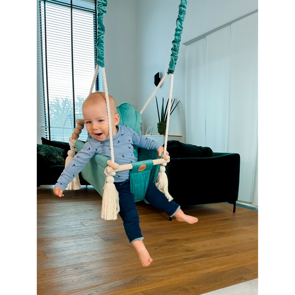 Huśtawka klasyczna - shell velvet szałwia