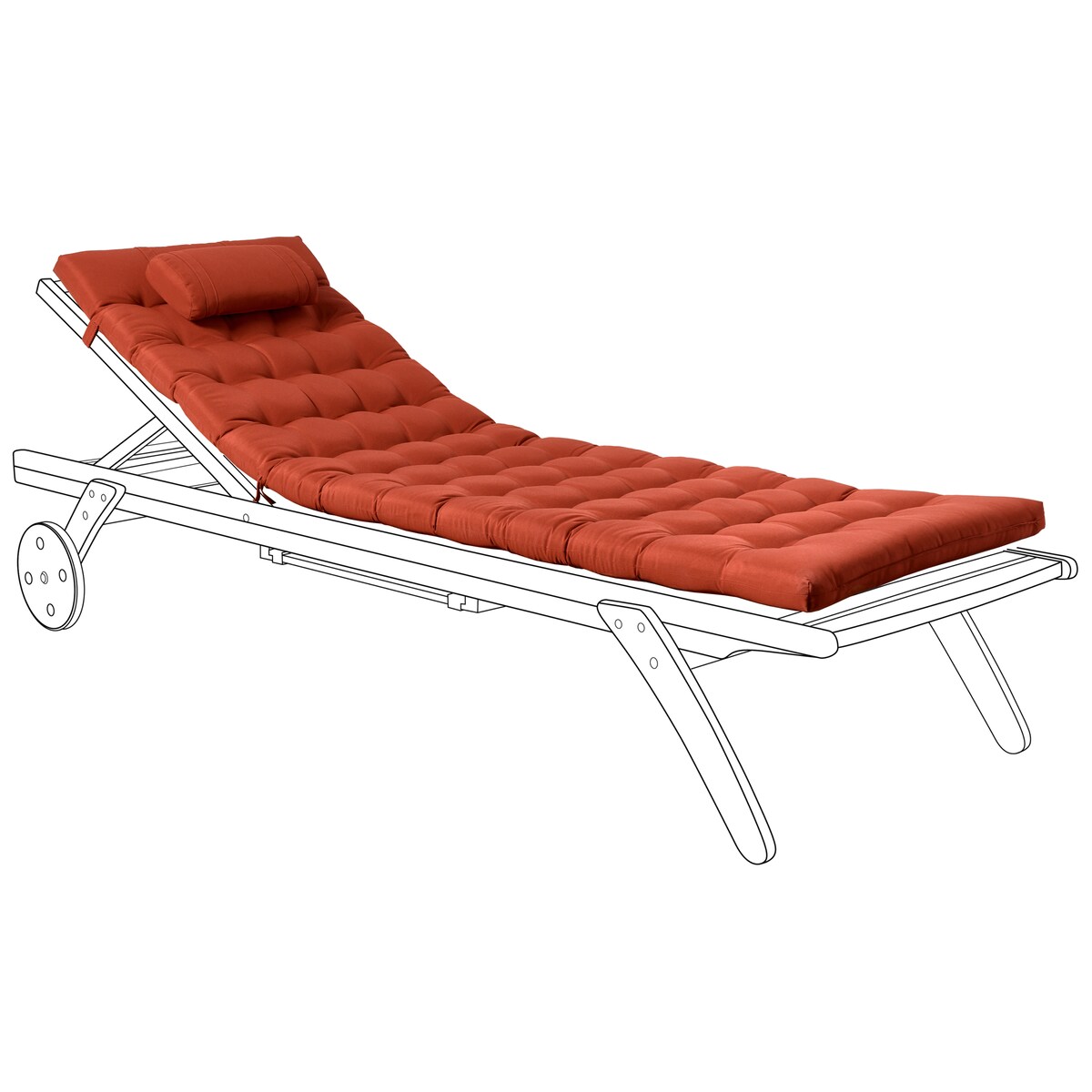Poduszka na leżak ogrodowy CESANA PREMIUM 192 x 56 cm Czerwony