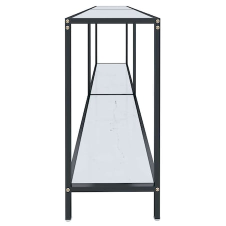 vidaXL Stolik konsolowy, biały, 180x35x75,5 cm, szkło hartowane