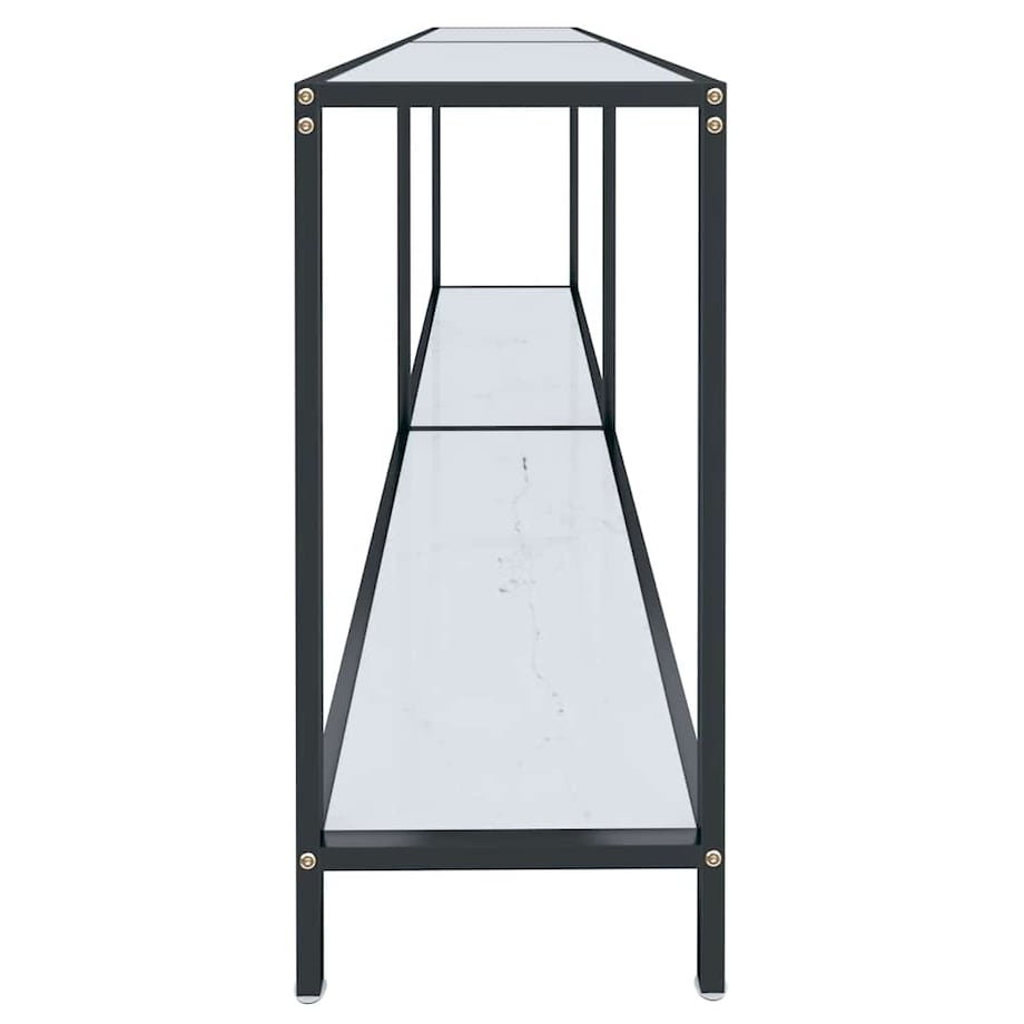 vidaXL Stolik konsolowy, biały, 180x35x75,5 cm, szkło hartowane