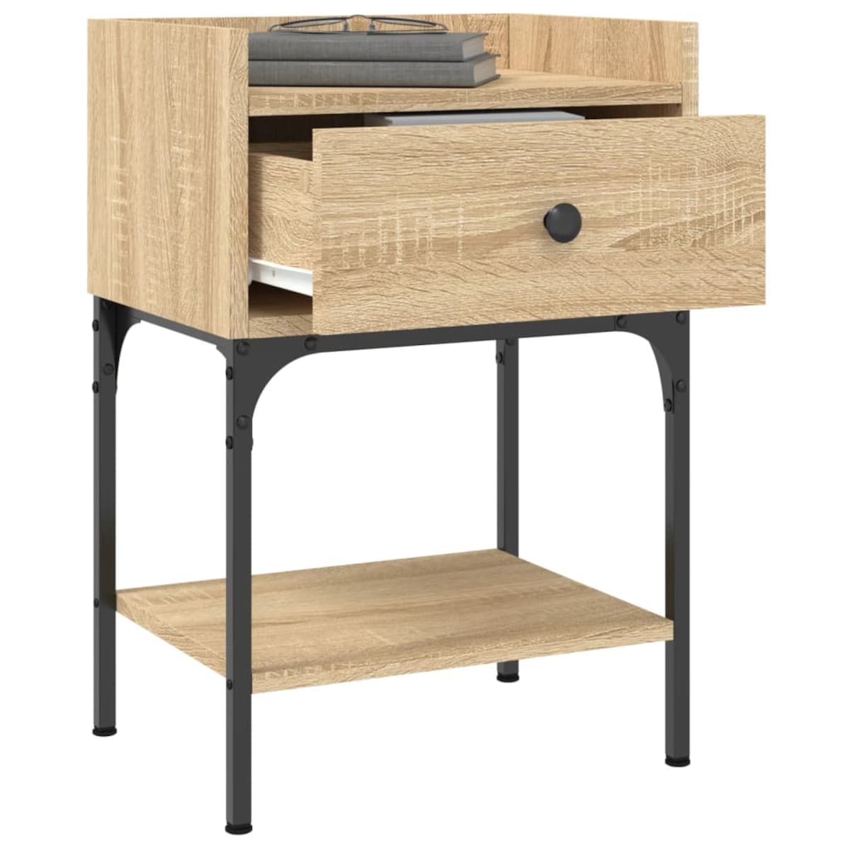 vidaXL Stolik nocny, dąb sonoma, 40,5x31x60cm, materiał drewnopochodny