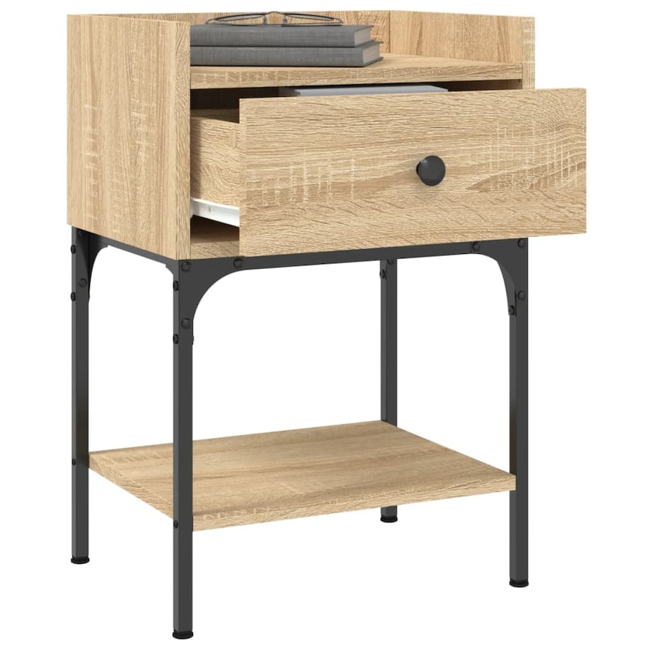 vidaXL Stolik nocny, dąb sonoma, 40,5x31x60cm, materiał drewnopochodny