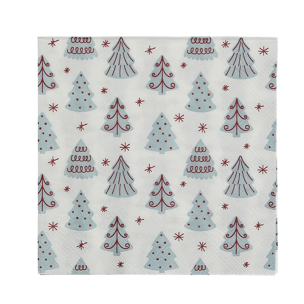 Serwetki świąteczne Winter Trees I 16x16 cm boże narodzenie, święta, świąteczne, biały-niebieski, 16x16x3 cm