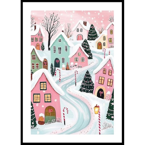 Poster Story, Plakat, Obraz - Bożonarodzeniowa Lukrowa Wioska, wymiary 70 x 100 cm