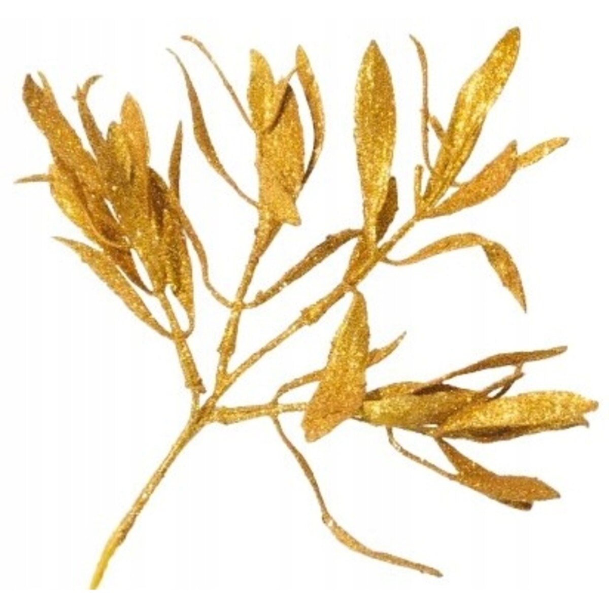 LIŚĆ brokatowy złoty GAŁĄZKA do dekorowania stroika święta choinka listki