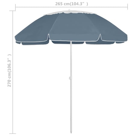 vidaXL Parasol plażowy, niebieski, 300 cm