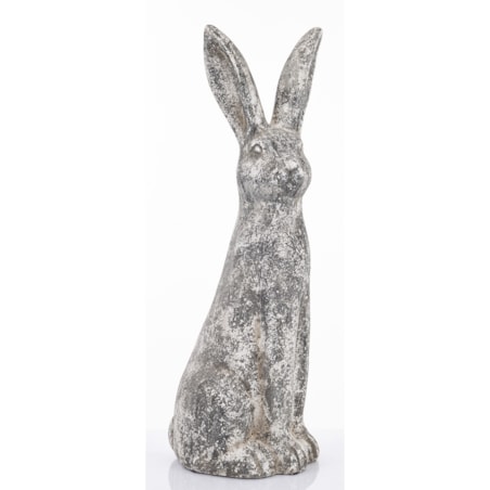 Dekoracja - cementowy szary królik wysoki 67x22x19 cm LEPORO-2 duży
