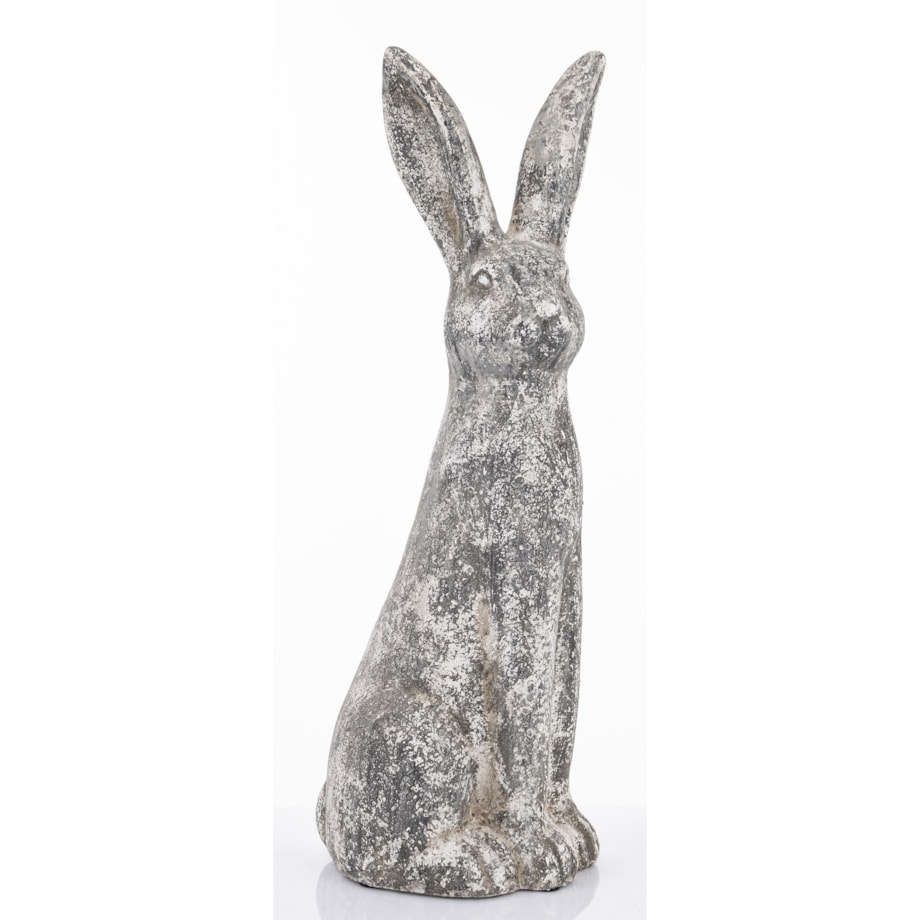 Dekoracja - cementowy szary królik wysoki 67x22x19 cm LEPORO-2 duży