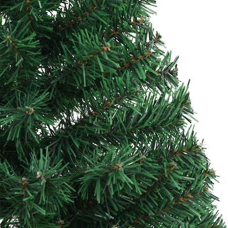 vidaXL Sztuczna choinka ze stojakiem, połówka, zielona, 120 cm, PVC