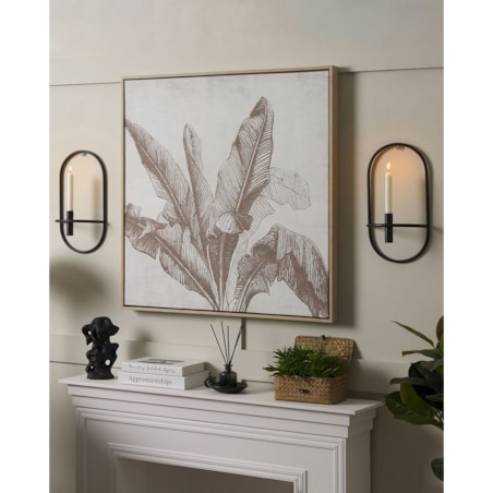 Zestaw 2 świeczników ściennych metalowy czarny CAVIANA