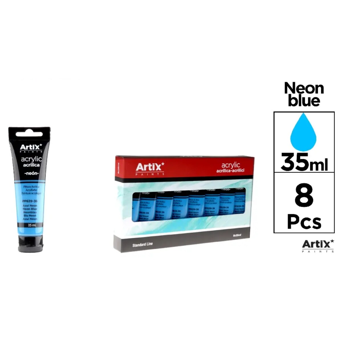farba akrylowa neon blue artix pp639-36, 35 ml