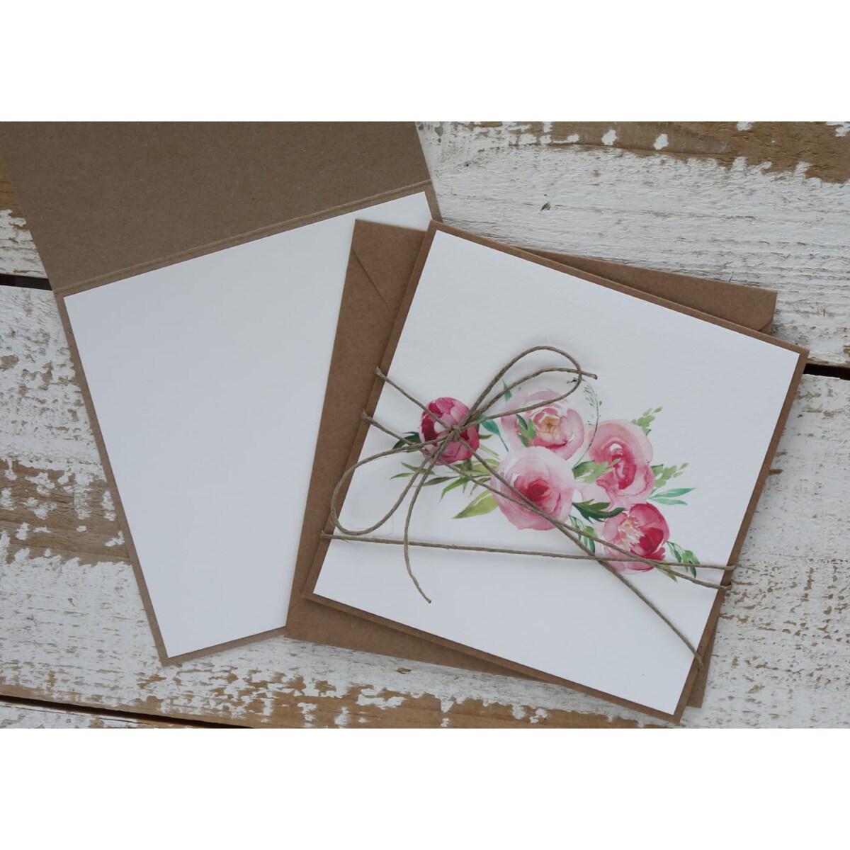 Ręcznie robiona kartka okolicznościowa piwonie bukiet