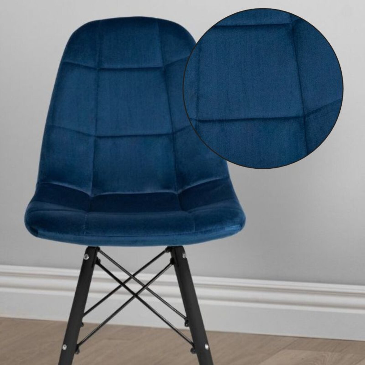 Krzesło tapicerowane skandynawskie nowoczesne welurowe pikowane