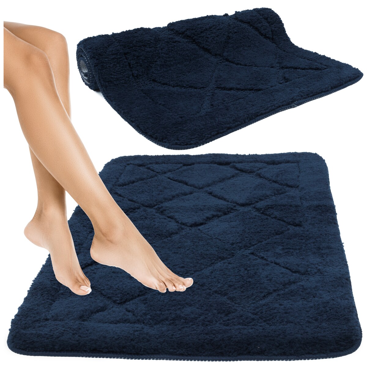 Zestaw 2szt Dywanik łazienkowy Soft 40x60 cm antypoślizgowy granatowy