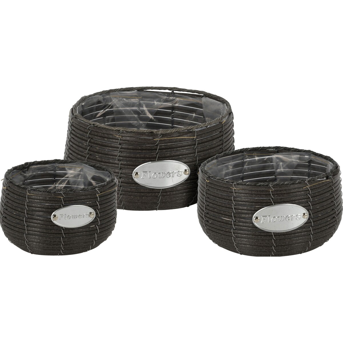 Zestaw okrągłych doniczek, 3 szt., rózne rozmiary