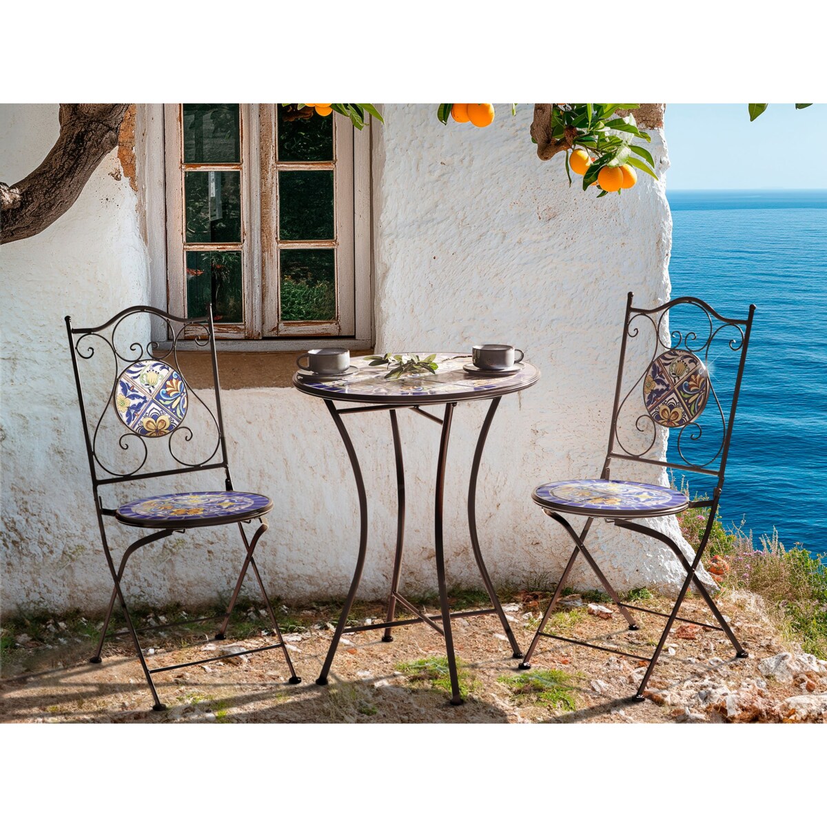 Stolik bistro CORIANO 60 cm 60 cm Metal Czarny