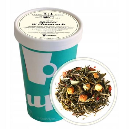 Herbata biała SPACER W CHMURACH kwiat herbaty płatki róż herbata czarna 80g