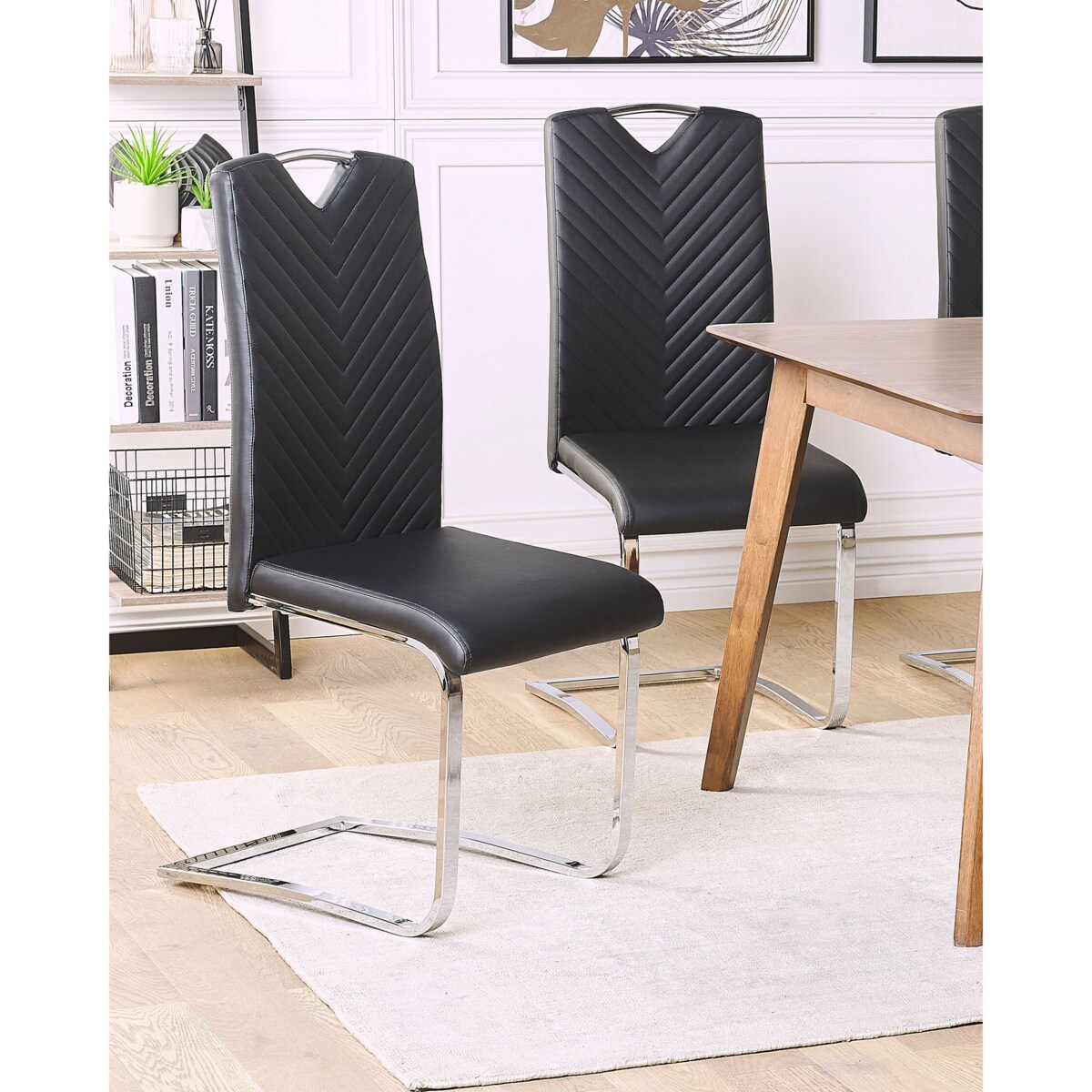 Zestaw 2 krzeseł do jadalni ekoskóra czarny PICKNES