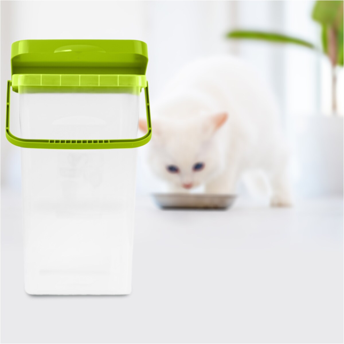 Pojemnik Plastikowy Na Karmę Proszek Z Klapą Pokrywką 10 L Zielony