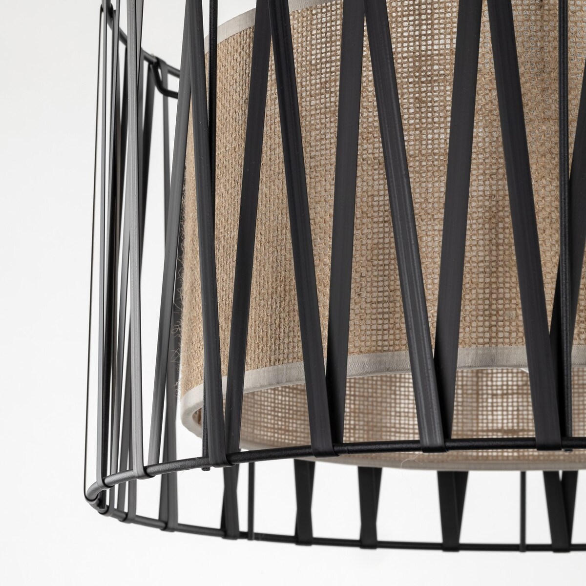 Lampa wisząca TK Lighting HARMONY NATURE 4562 czarno-brązowa E27 jutowy klosz 40 cm regulowana do salonu i jadalni