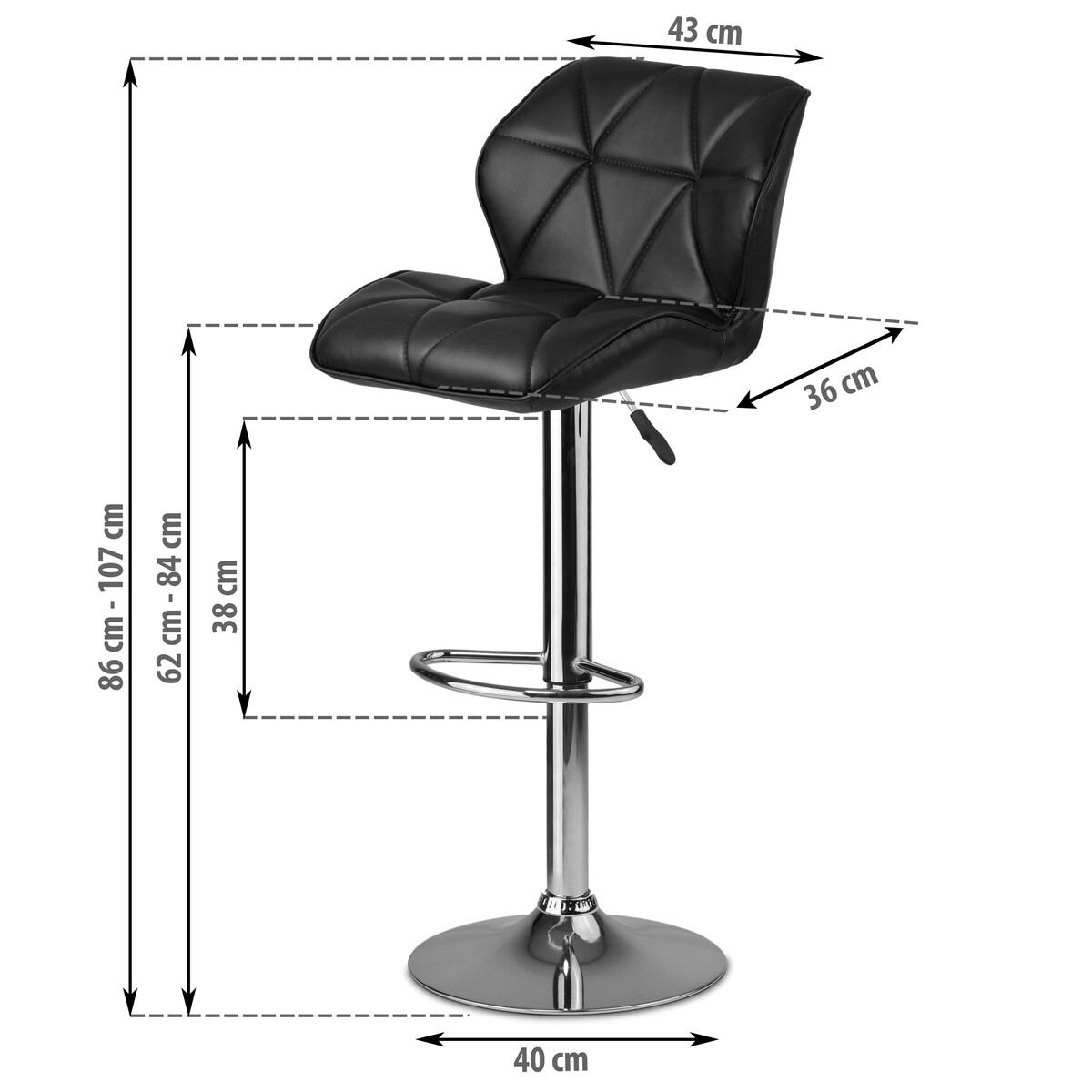 Hoker barowy z oparciem Sofotel Castel 260100