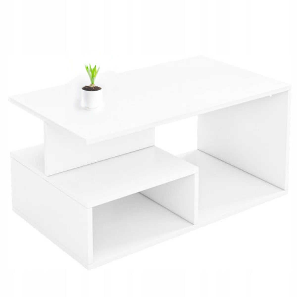 Ława stolik biały kawowy nowoczesny z półką loft 90 cm