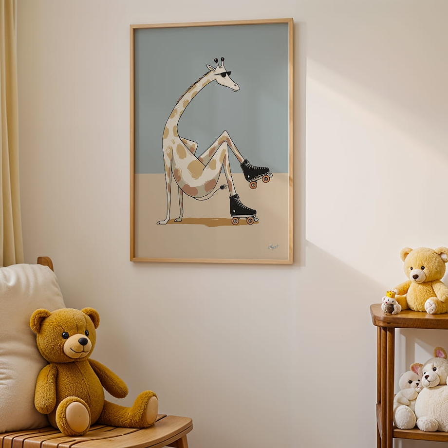plakat skater žyrafa 70x100