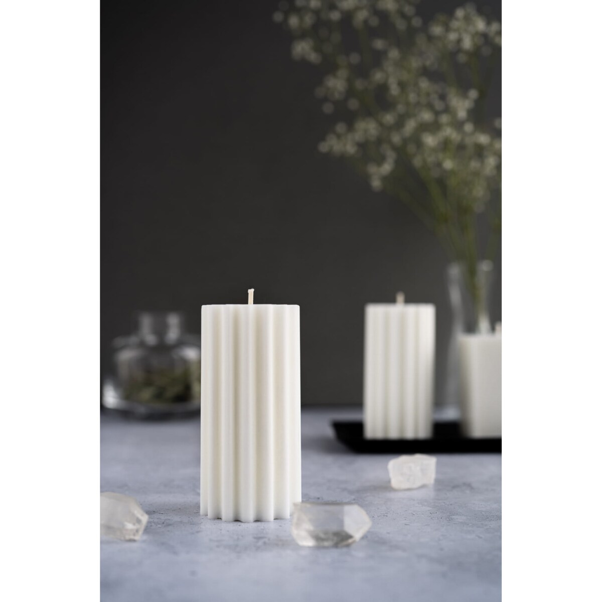 Świeca sojowa geometryczna Lines, 160 g, INSPIRA