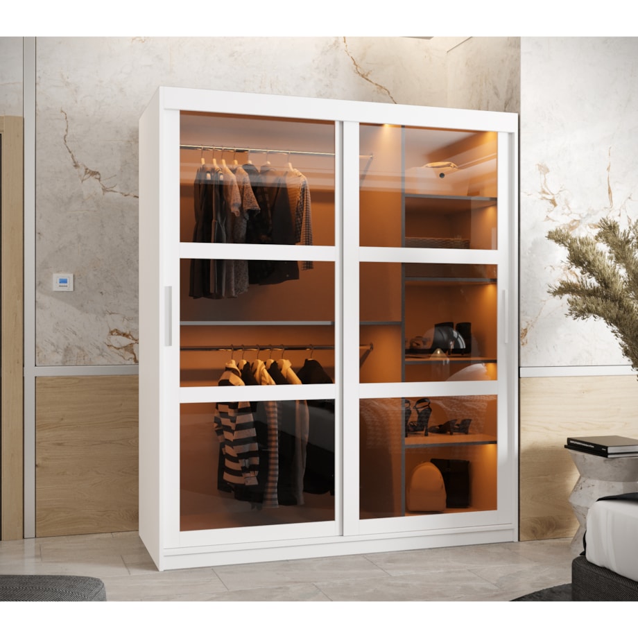 Szafa przesuwna Garderoba DOME 150 biały