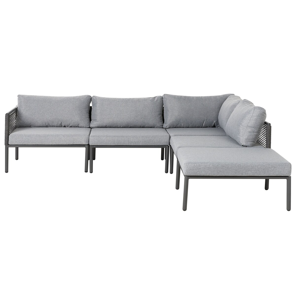 Narożnik ogrodowy ze stolikiem dla 6 osób FORANO Metal Szary